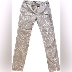 Alfani Petite Straight Leg Metallic Floral Design Pants